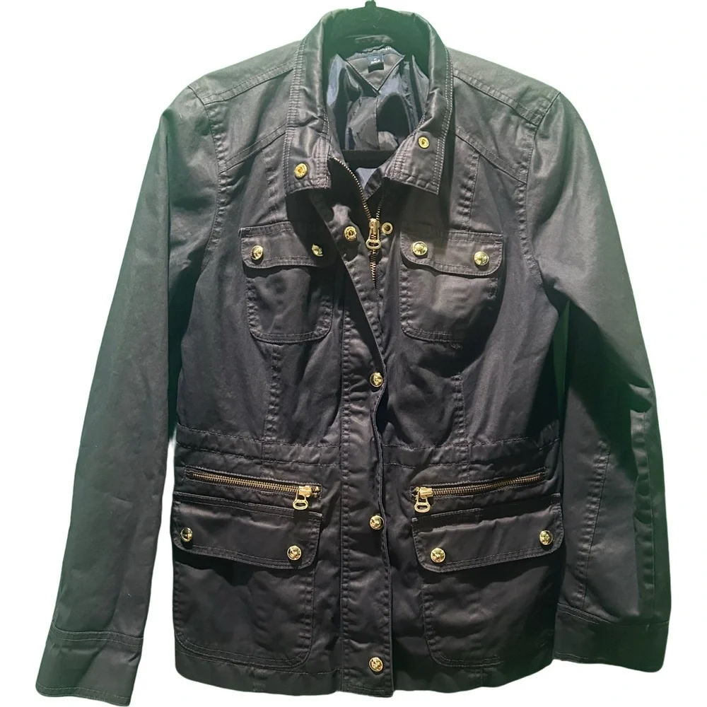 Tommy Hilfiger Navy Blue Utility Jacket with Structured Fit - Picture 1 of 9